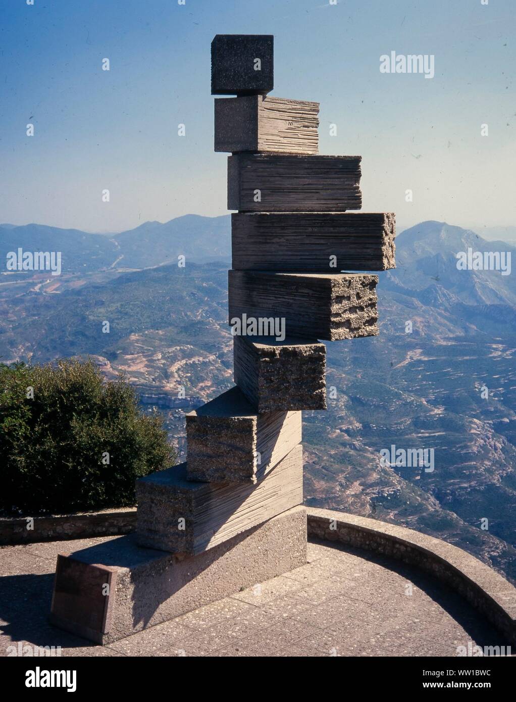 Josep Maria Subirachs/Denkmal für Ramon Llull, 1976. Kloster von Montserrat. Stockfoto