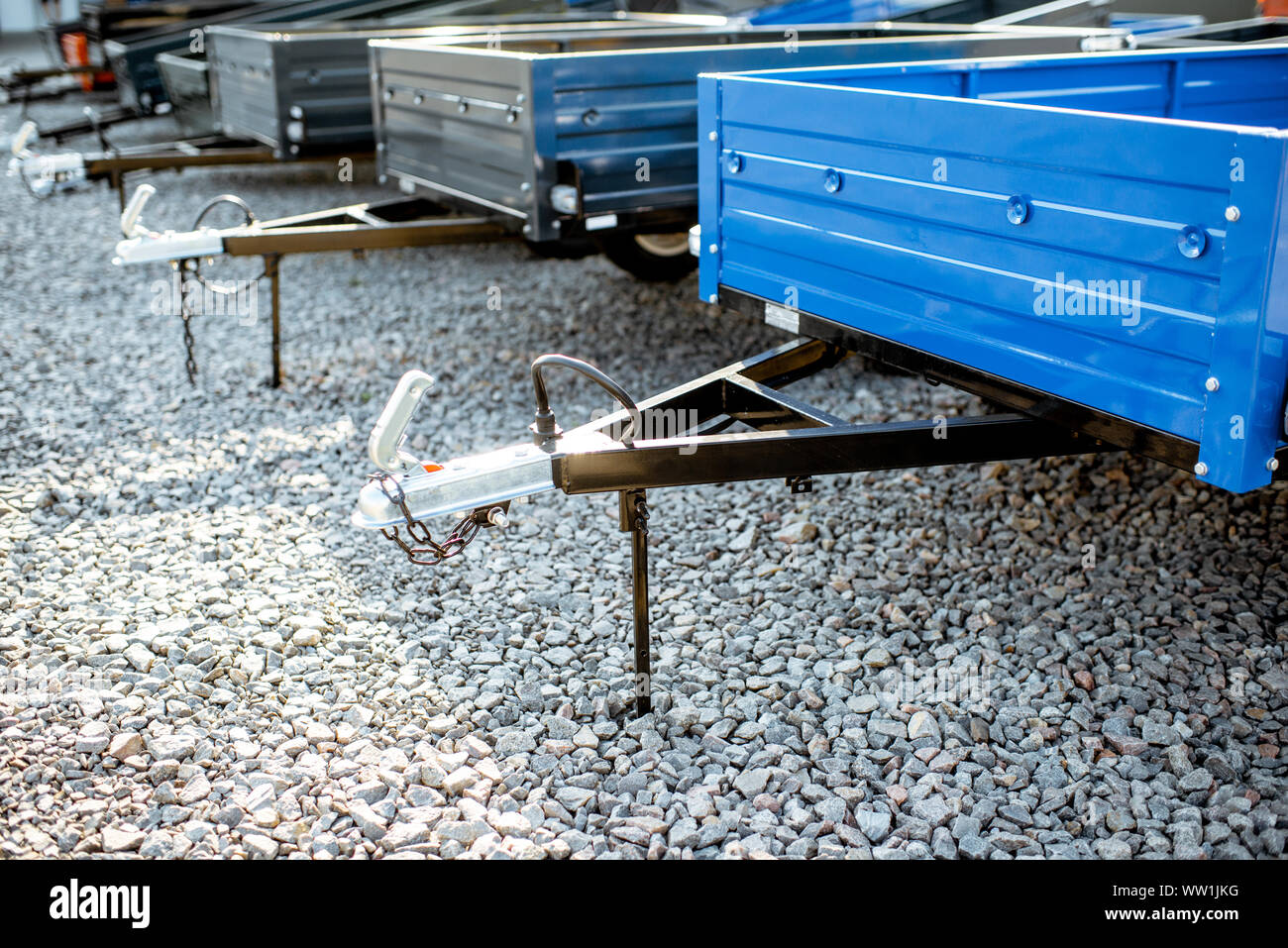 Farm LKW-Anhänger auf dem Boden der landwirtschaftlichen Shop Stockfoto