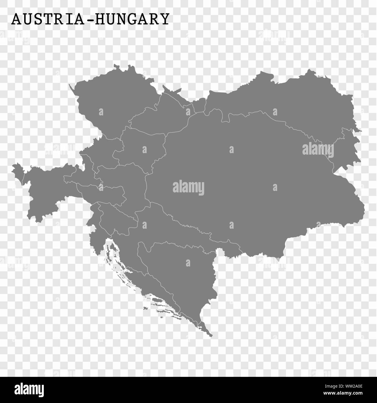 Hohe Qualität Karte von Österreich-ungarn mit Grenzen der Regionen Stock Vektor
