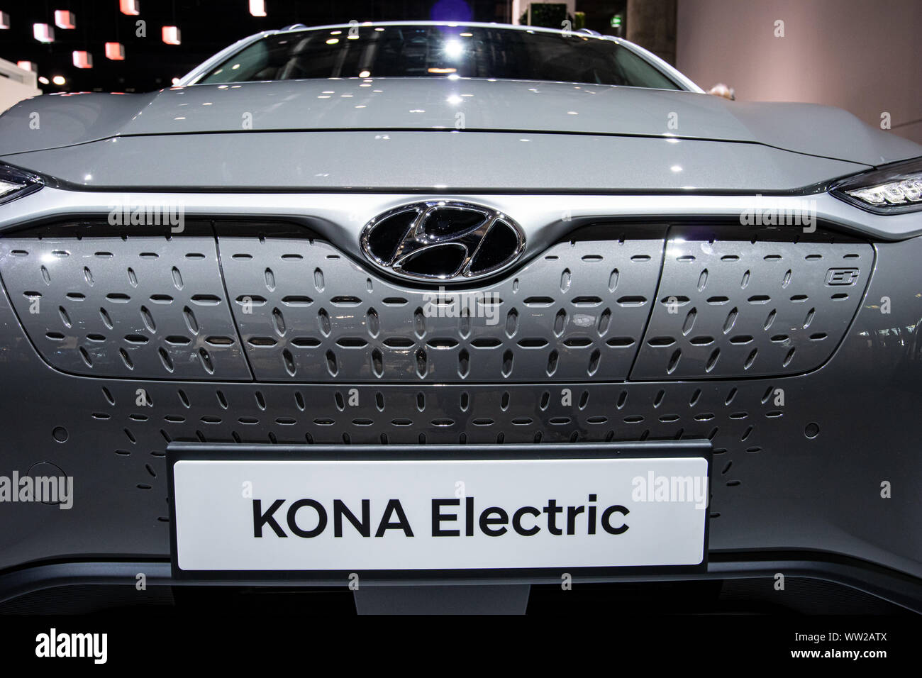 Frankfurt/Main, Deutschland. 10. September, 2019. Iaa 2019 IAA Internationale Automobil Ausstellung: Hyundai Kona elektrische SUV. Credit: Christian Lademann Stockfoto