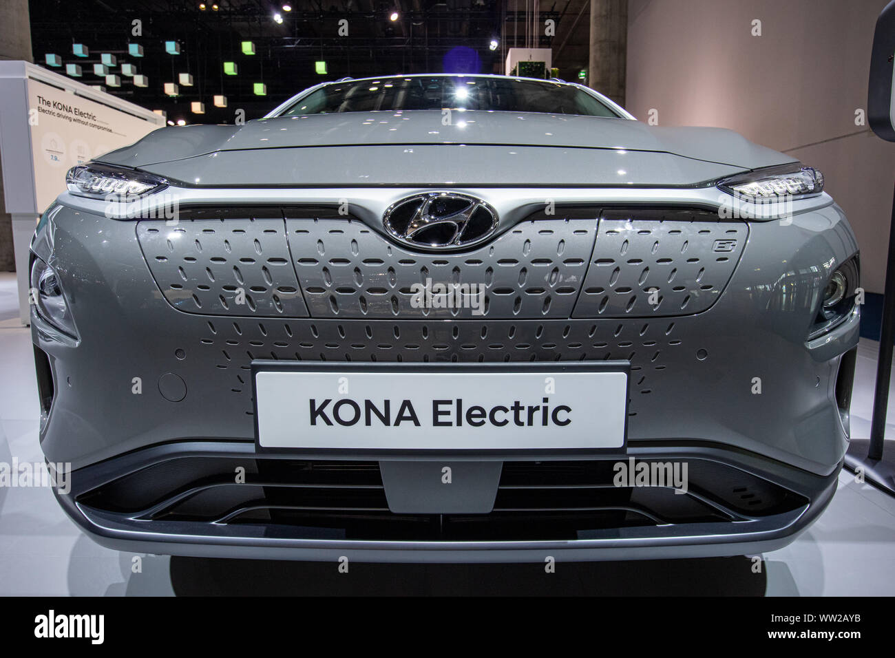 Frankfurt/Main, Deutschland. 10. September, 2019. Iaa 2019 IAA Internationale Automobil Ausstellung: Hyundai Kona elektrische SUV. Credit: Christian Lademann Stockfoto