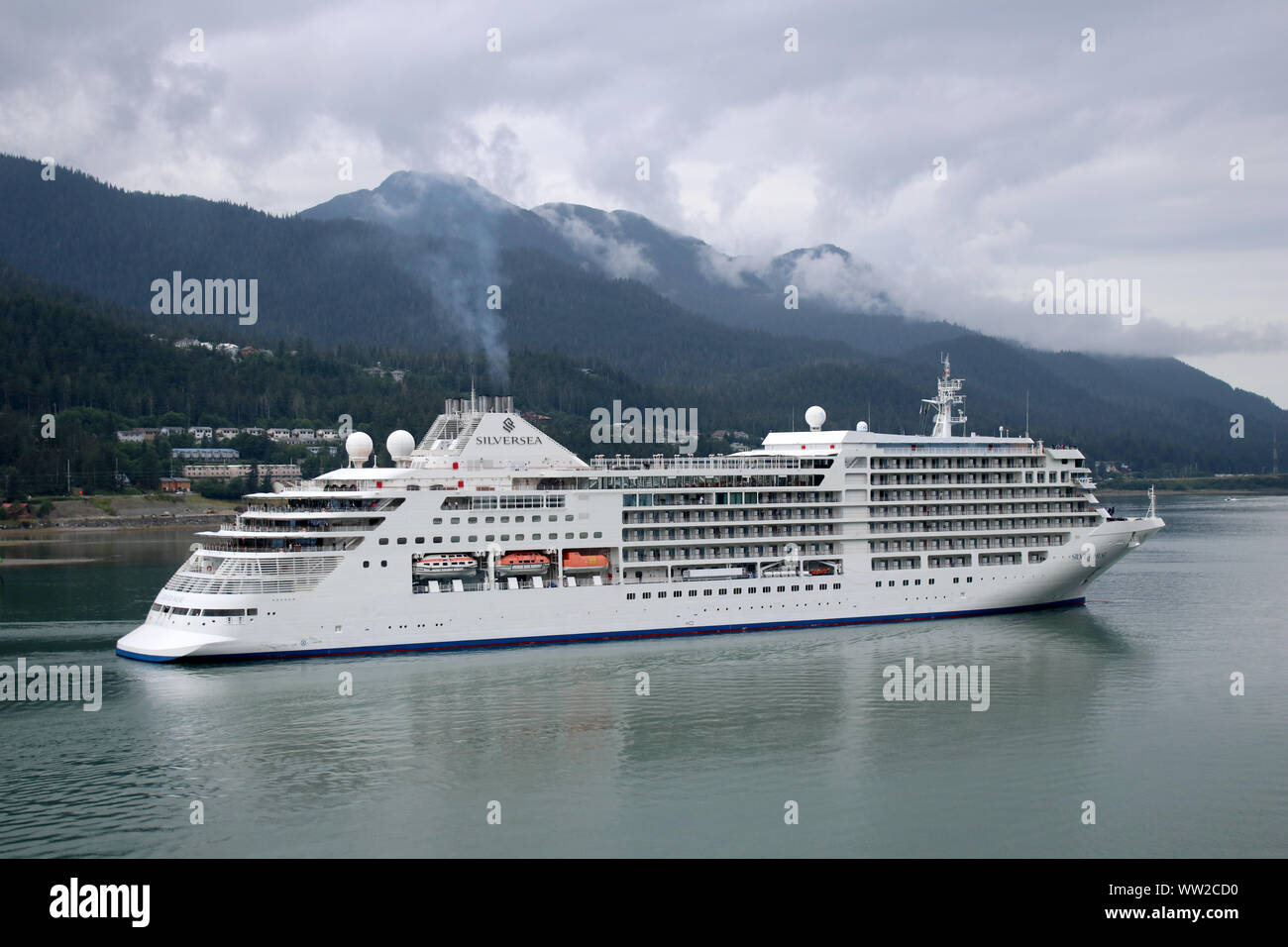 Alaskan Cruise Ship in Ketchikan Stockfoto