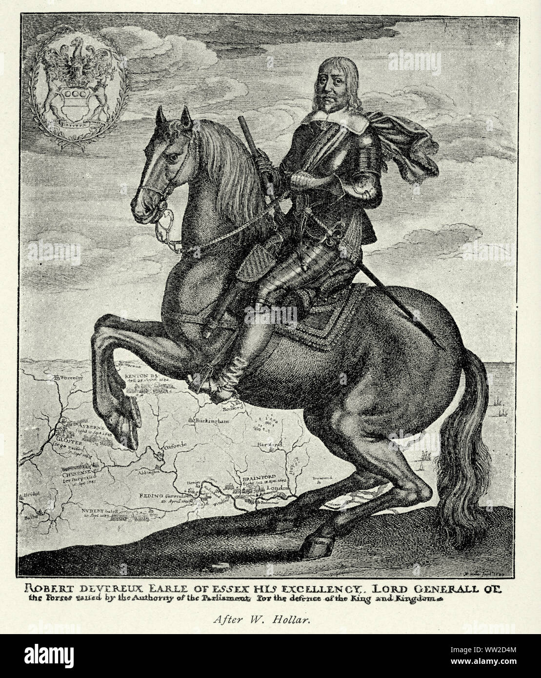 Robert Devereux, Earl of Essex eine Englische Parlamentarier und Soldaten während der ersten Hälfte des 17. Jahrhunderts. Mit dem Beginn des Englischen Bürgerkriegs im Jahre 1642 wurde er der erste General und Chief Commander der parlamentarischen Armee Stockfoto