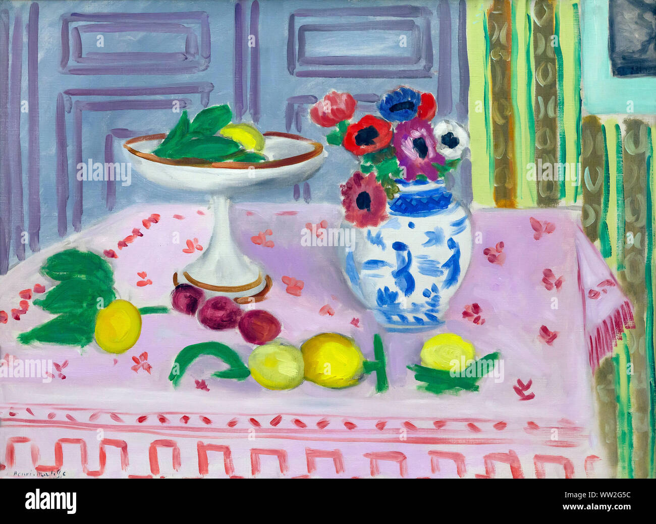 Die Rosa Tischdecke, Henri Matisse, ca. 1924-1925, Stockfoto