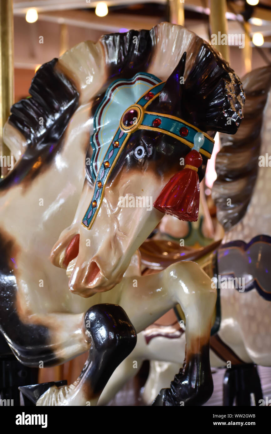 Carrousel Trojan Stil Pferd Stockfoto