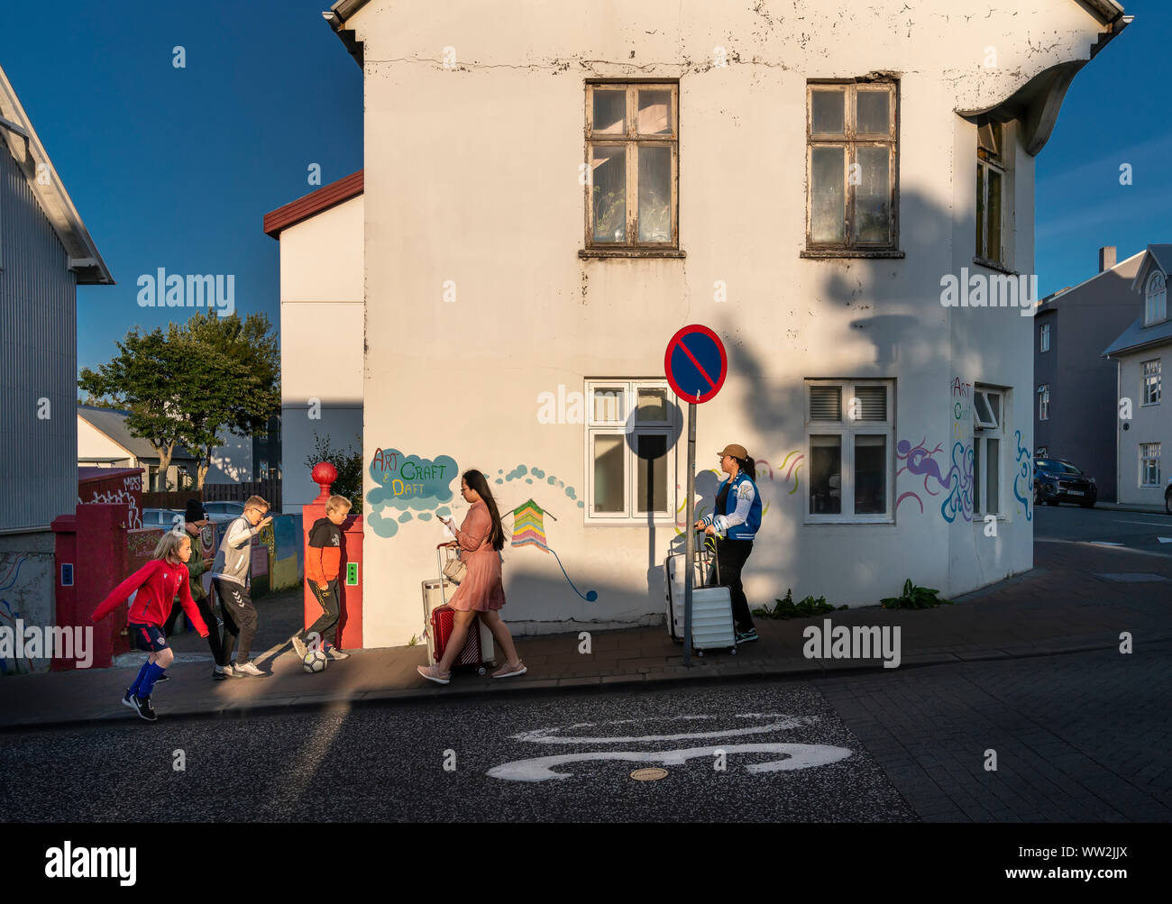 Straßenszenen, Downtown Reykjavik, Island Stockfoto