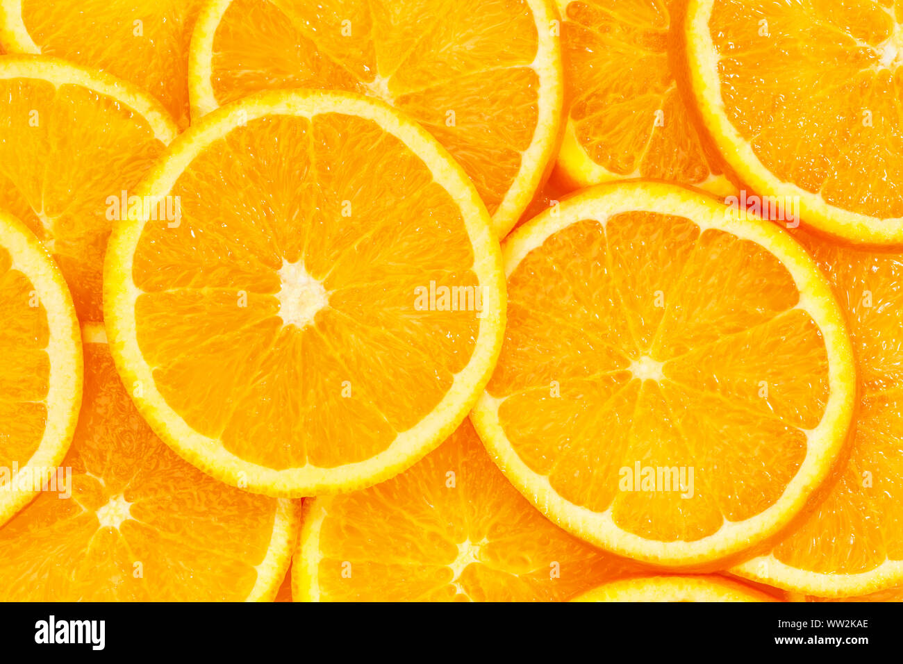 Orangen Zitrusfrüchte Orangenscheiben Sammlung essen Hintergrund frisches Obst Hintergründe Stockfoto
