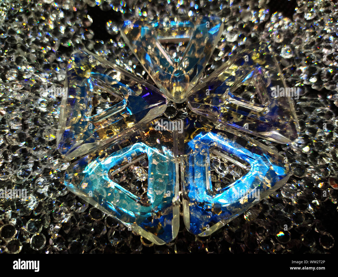 Strass Swarovski Kristall Hintergrund, bling Steine Stockfoto