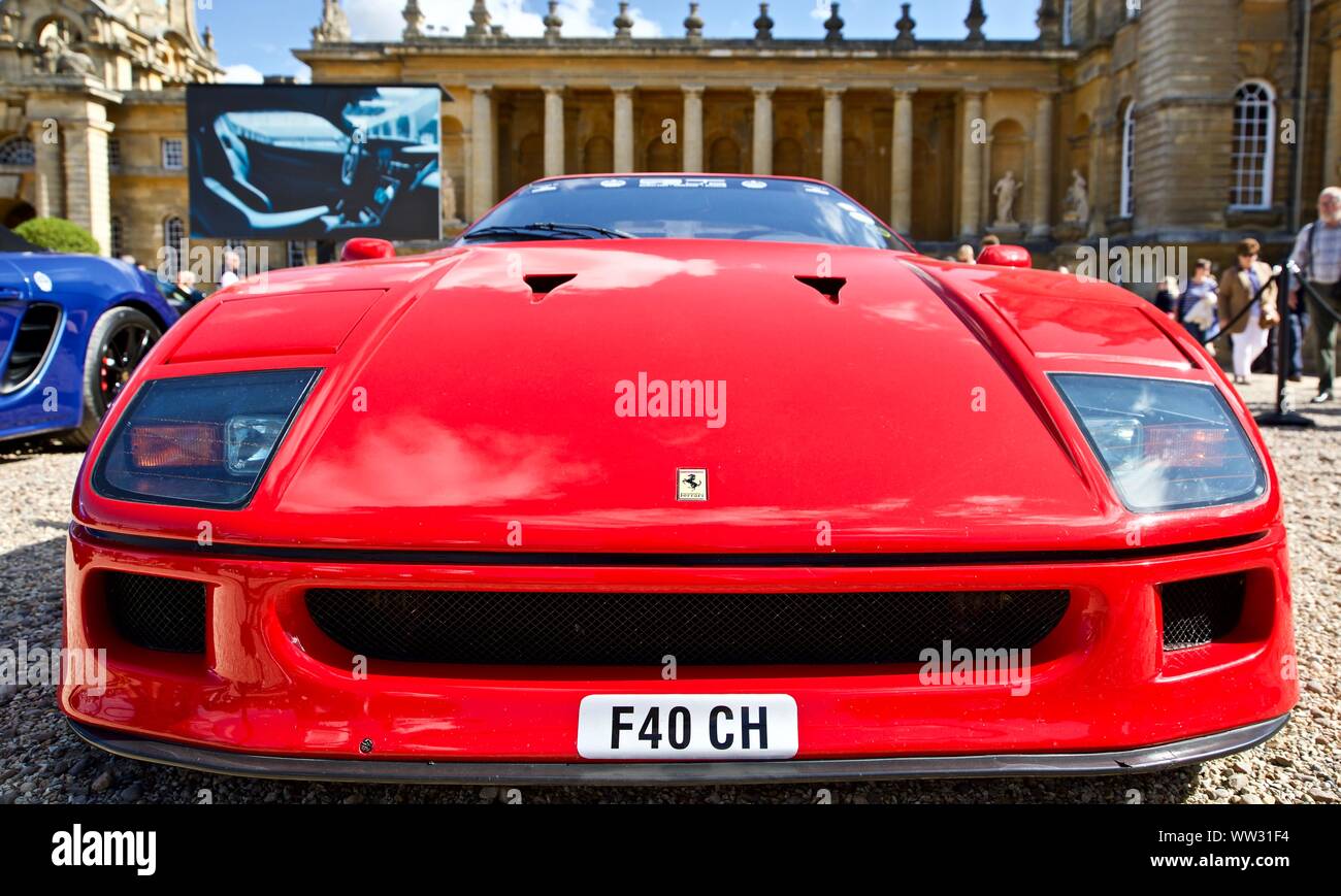 Ferrari F40 auf der Concours D'Elegance in Blenheim Palace am 8. September 2019 Stockfoto