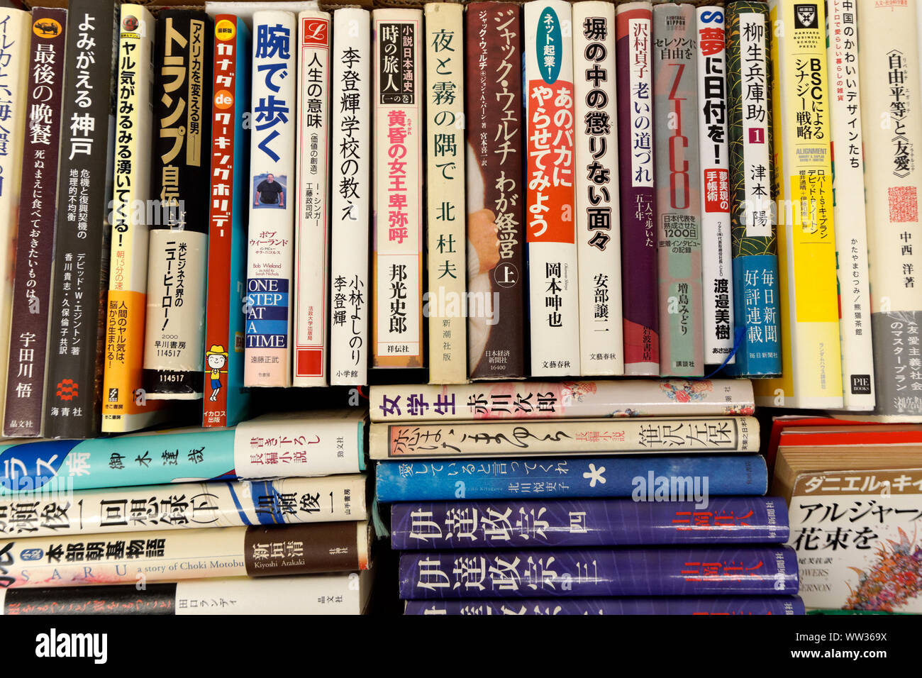 Japanische Sprache Bücher zum Verkauf 2019 Nikkei Matsuri fest, Nikkei Kulturzentrum, Vancouver, Vancouver, BC, Kanada Stockfoto
