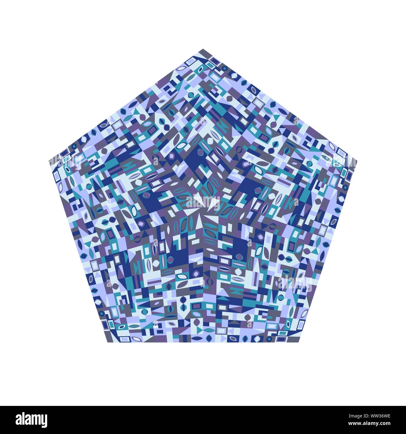 Isolierte Mosaikfliesen pentagon Form - bunte ornamentale geometrischer vektor design Element auf weißem Hintergrund Stock Vektor