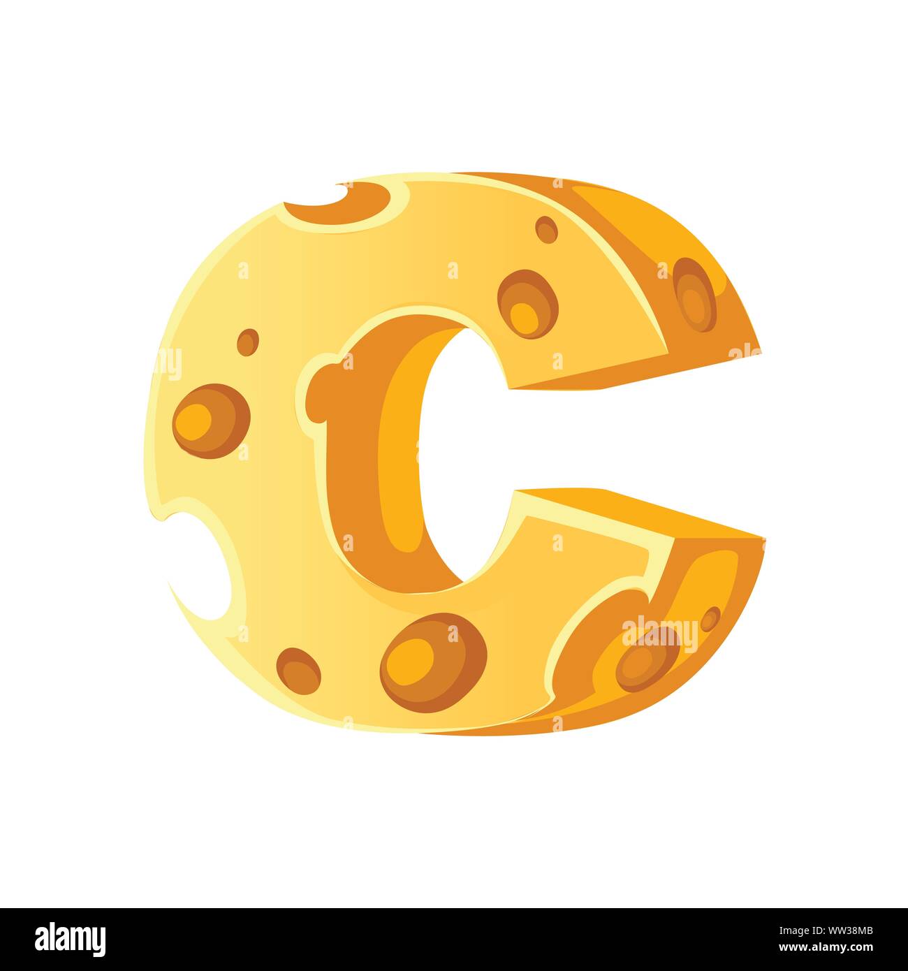 Käse Brief im Stil von C cartoon Food Design flachbild Vector Illustration auf weißem Hintergrund. Stock Vektor