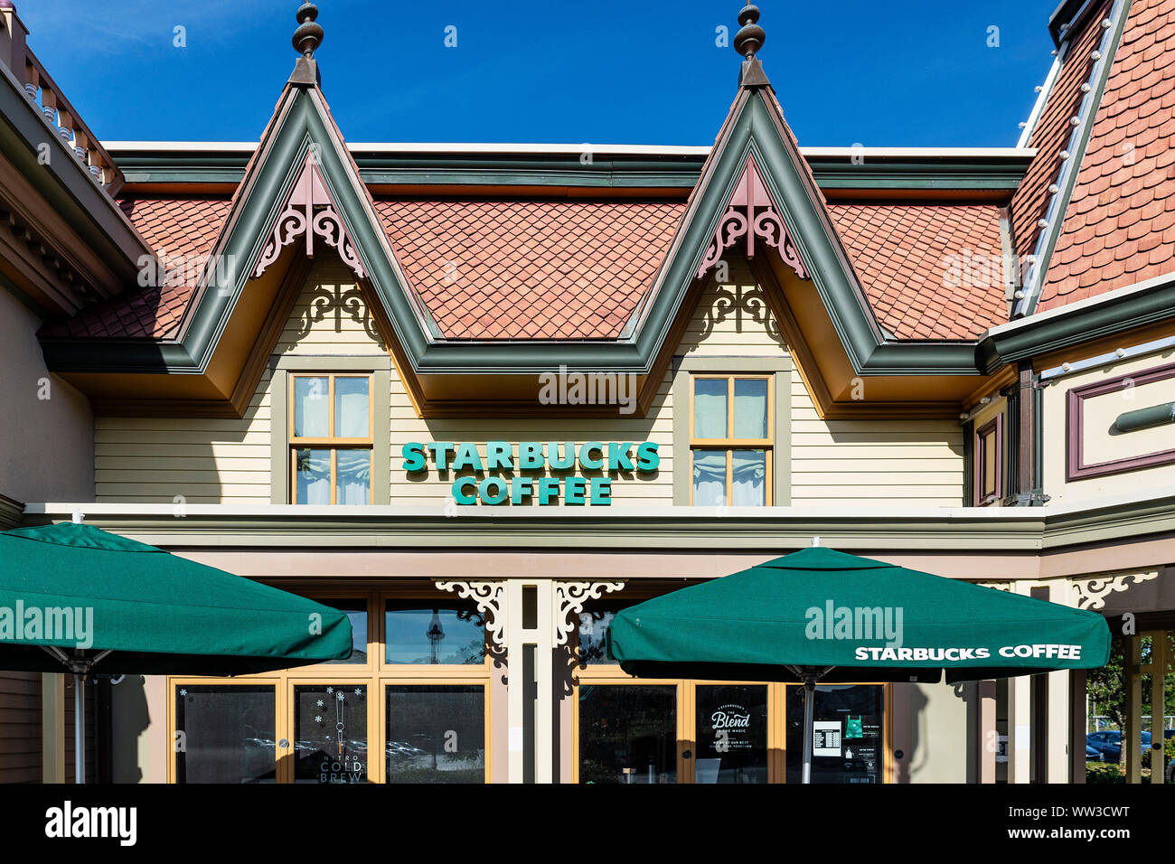 Starbucks Lage, Hyannis, Cape Cod, Massachusetts, USA. Stockfoto