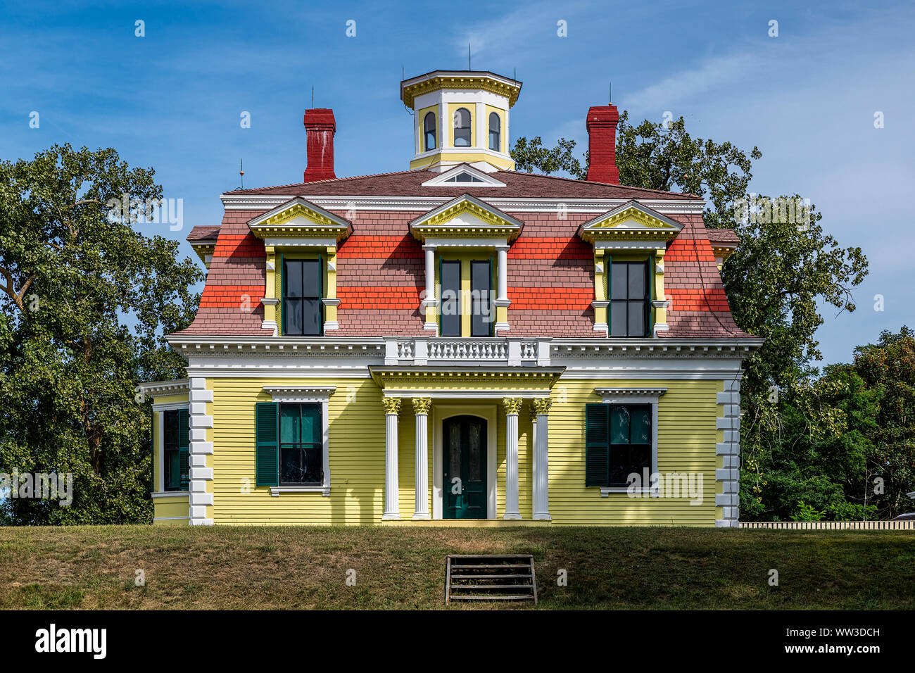 Der Edward Penniman Haus und Scheune ist ein historischer Ort, Fort Hill, Eastham, Massachusetts, USA. Stockfoto