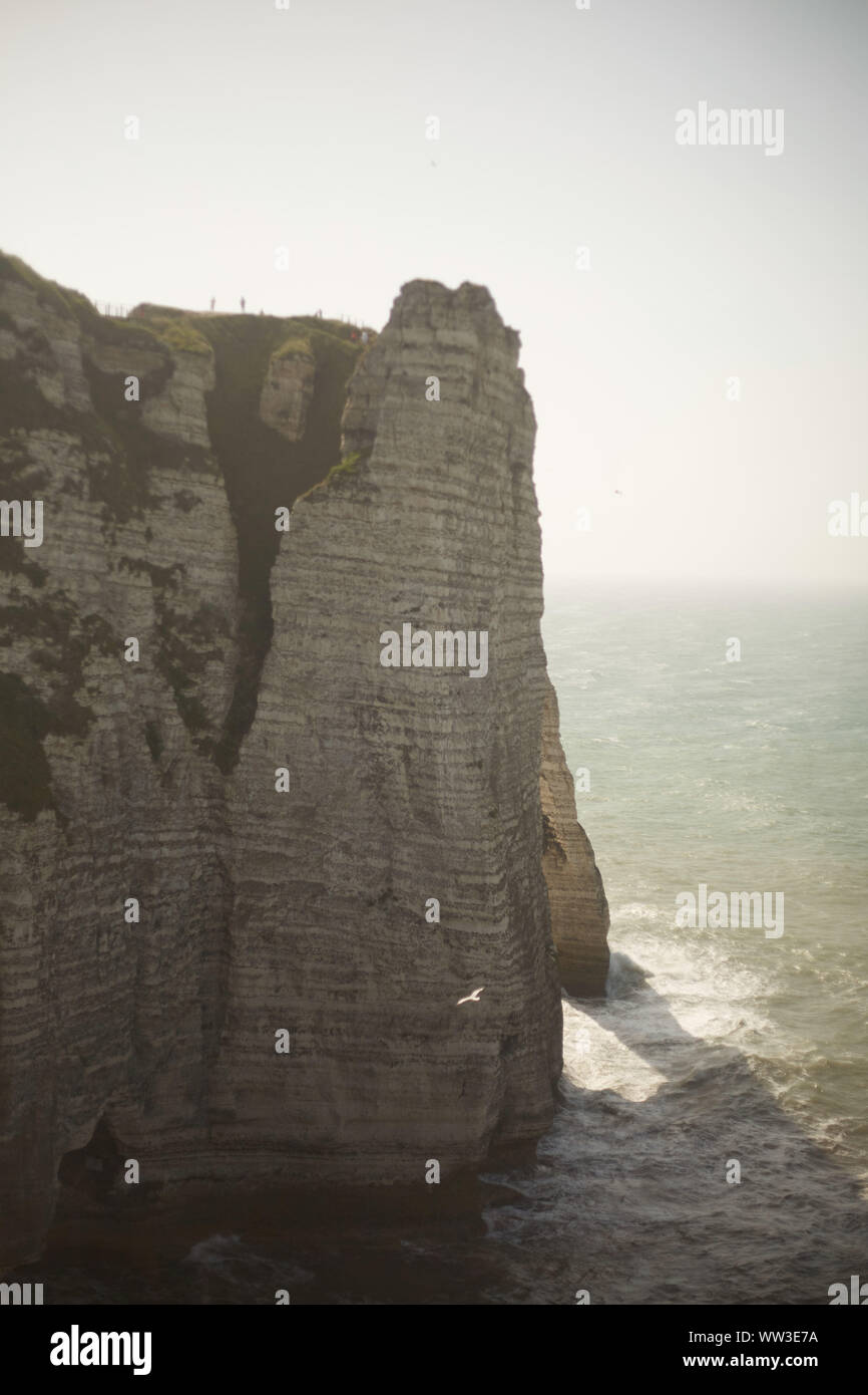 Die weissen Felsen im Meer in Etretat Normandie Stockfoto