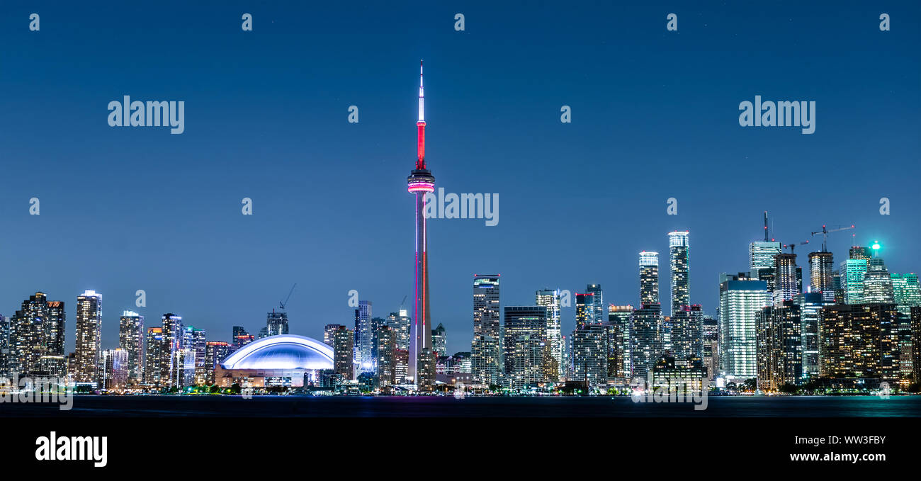 Toronto City Skyline bei Nacht, Ontario, Kanada Stockfoto