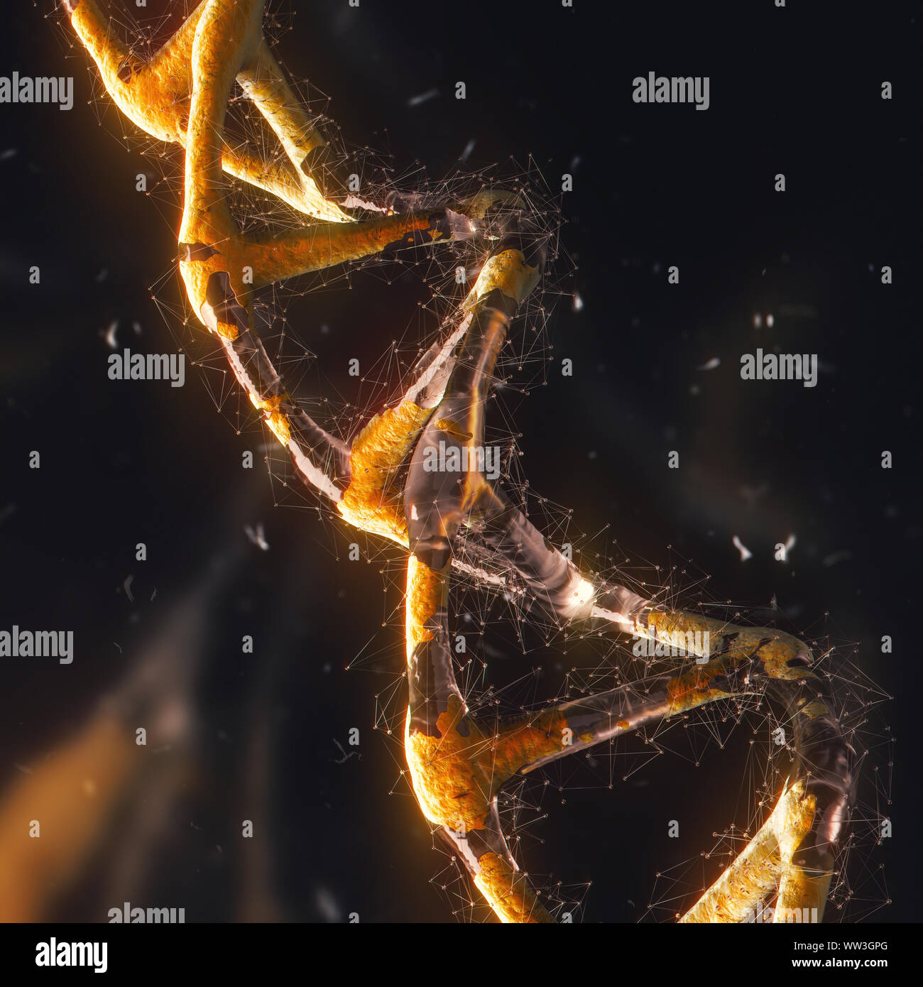 3D abstrakt, Konzeption Illustration der DNA. Stockfoto