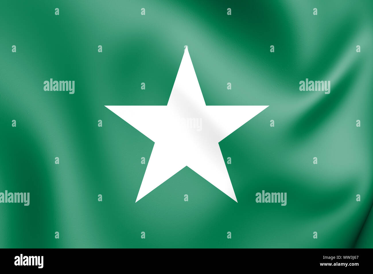 3D-Republik Stellaland Flag (1882-1883), Südafrika. 3D-Darstellung. Stockfoto