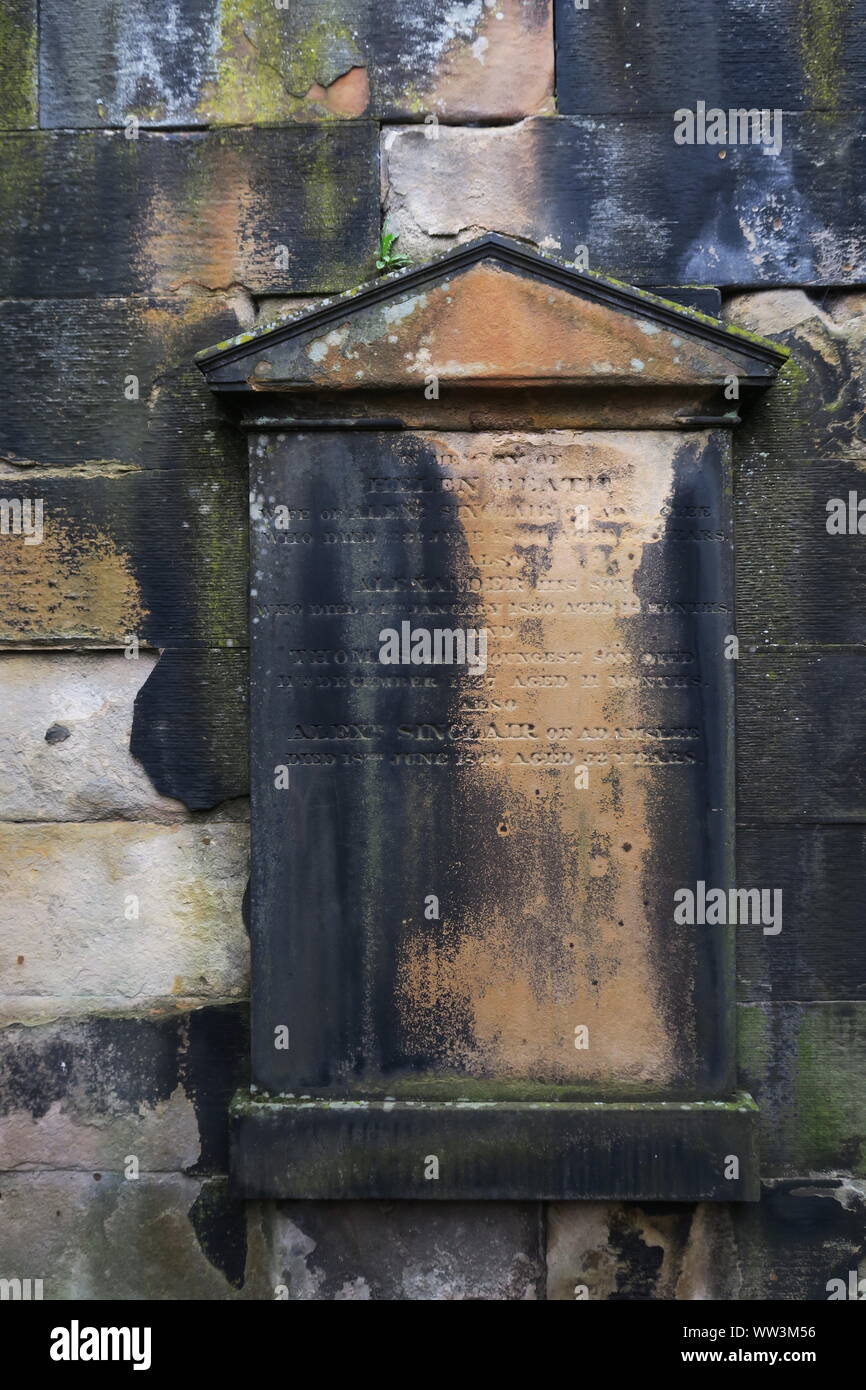Sinclair, Neue calton Grabstätte, Edinburgh Stockfoto