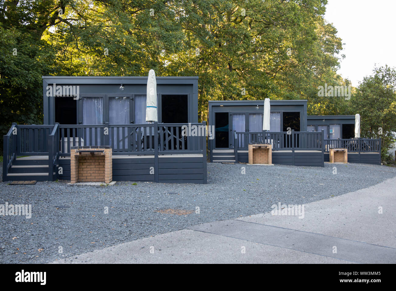 Glamping Hülsen bei Coniston Park Niederwald Caravan und Reisemobil Club Website Stockfoto