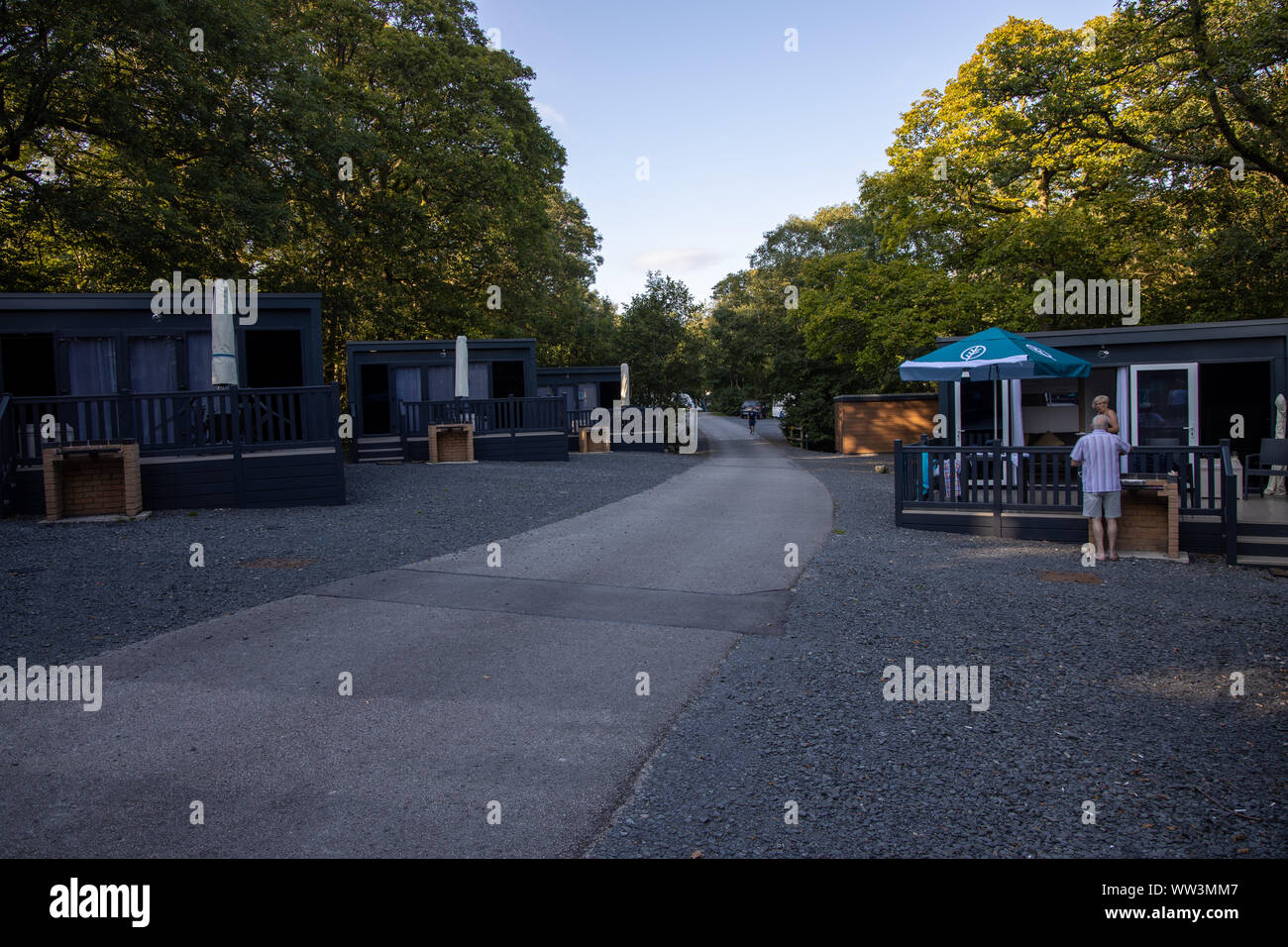 Glamping Hülsen bei Coniston Park Niederwald Caravan und Reisemobil Club Website Stockfoto