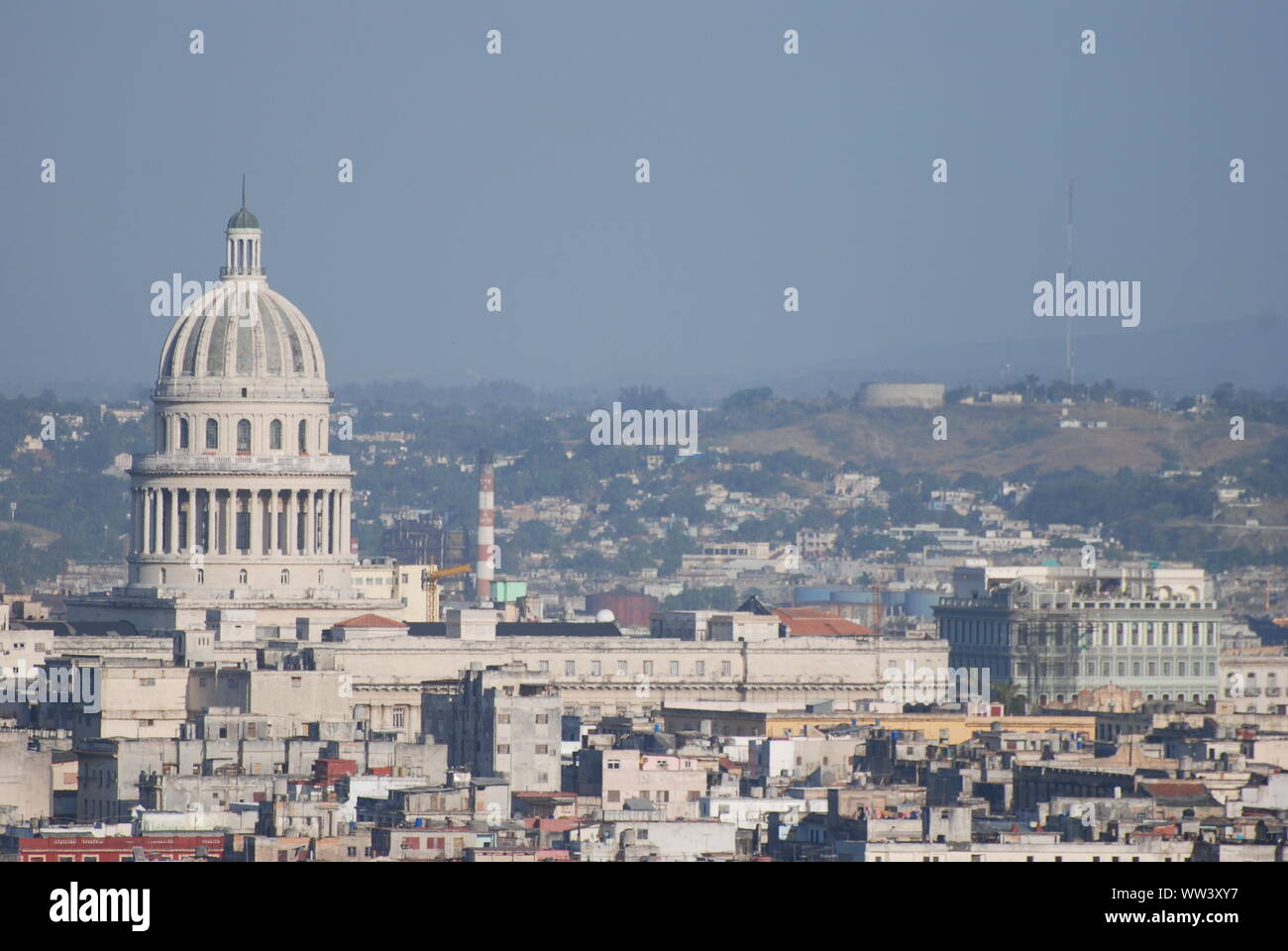Blick auf die Skyline von Havanna, Kuba und seine Capitol Building Stockfoto