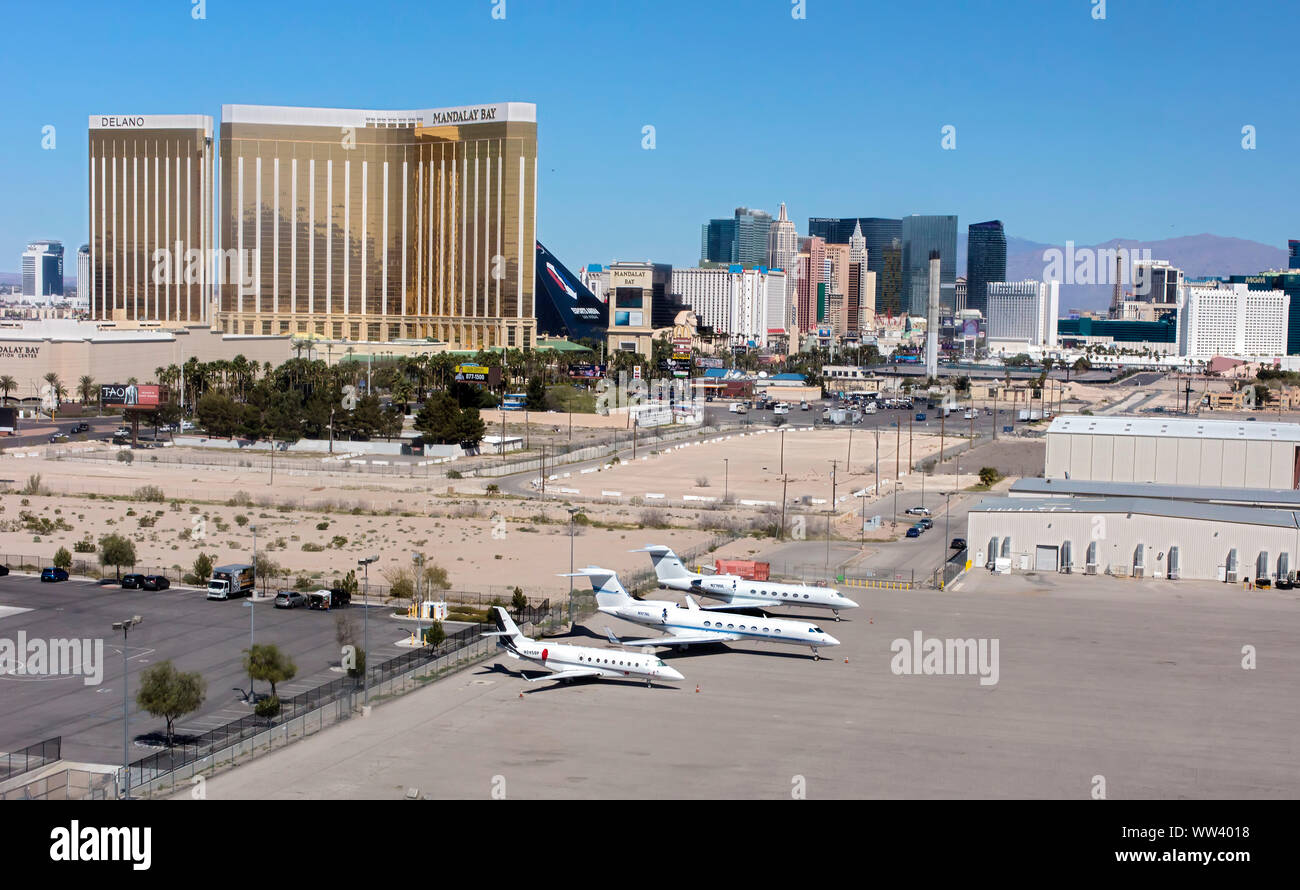 Flugzeuge am Flughafen Las Vegas Stockfoto