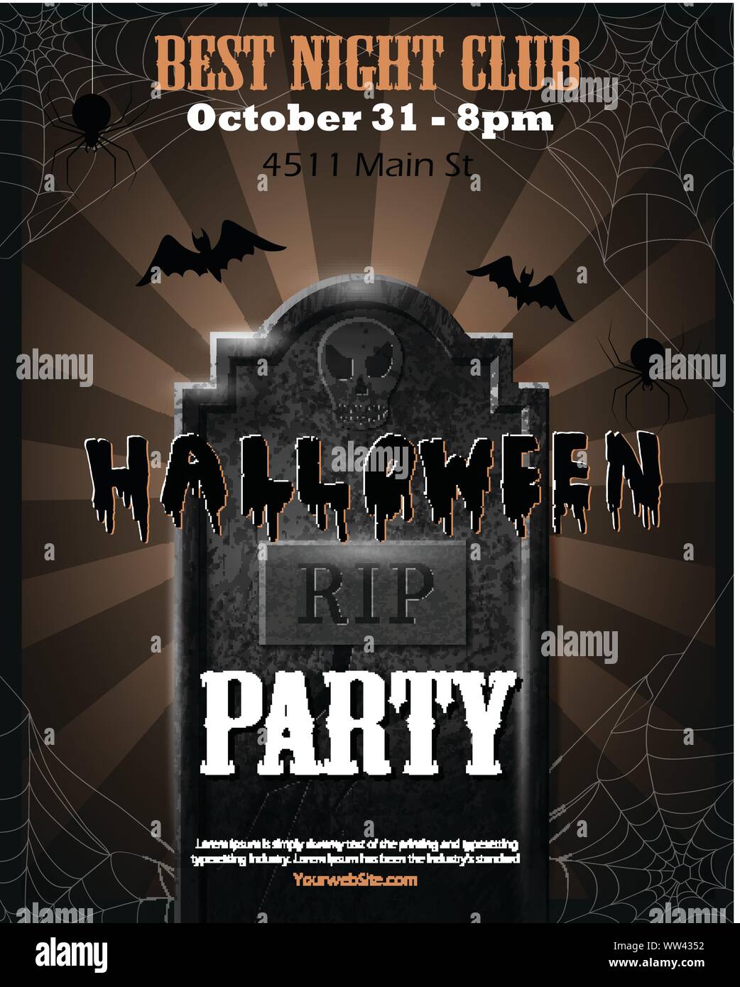 Halloween Einladung oder Hintergrund Vektor Stock Vektor