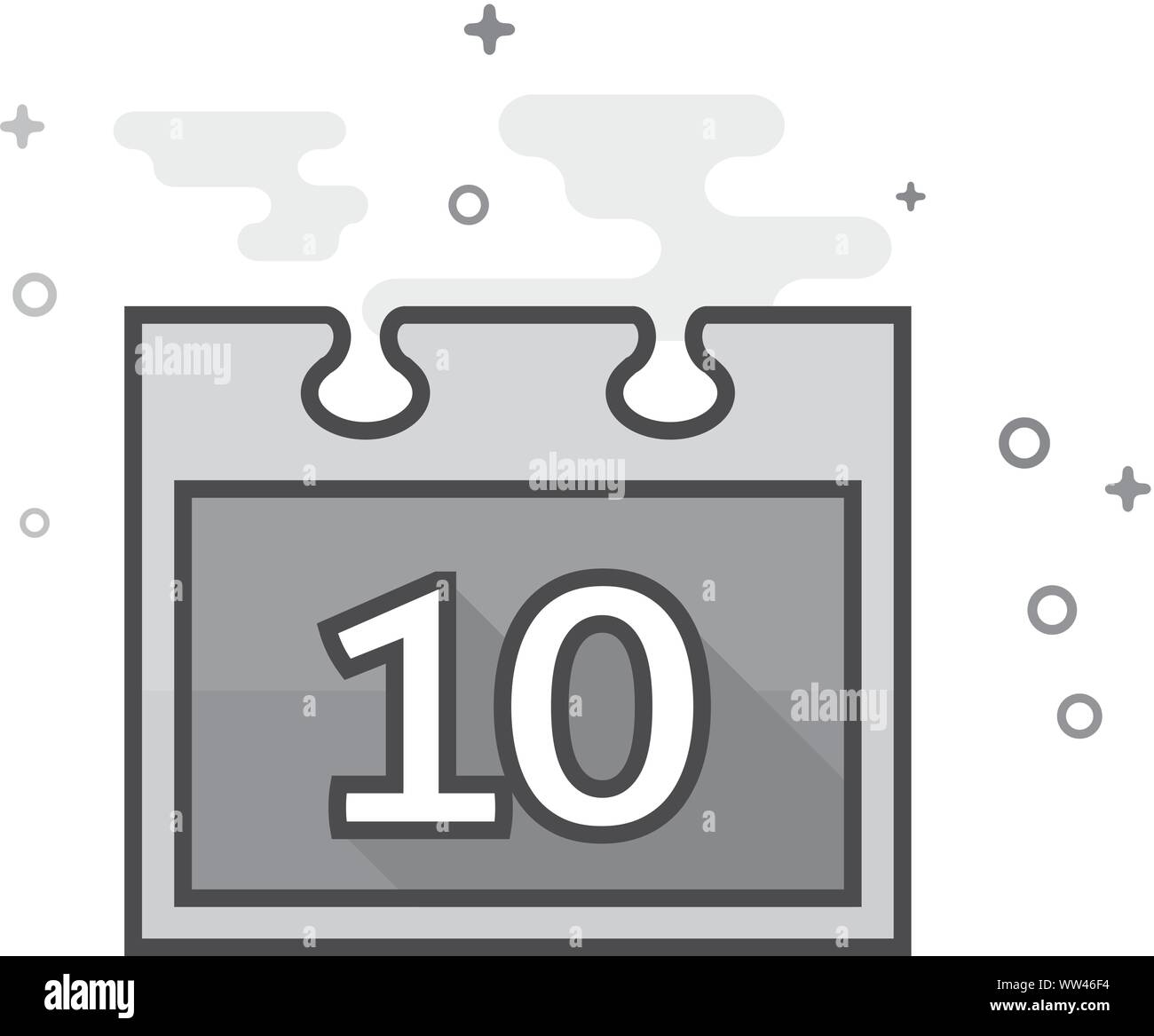 Valentine Symbol Kalender in flachen Umrissen Graustufen Stil. Vector Illustration. Stock Vektor