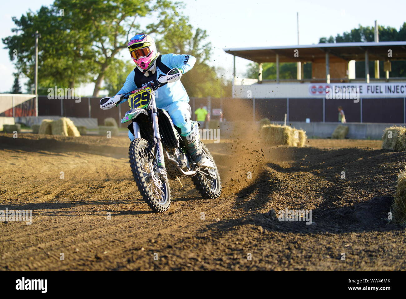 Monroe, Wisconsin - Juli 27th, 2019 Atv, Quad, und Dirt Bike Motokazie Rennen Wettbewerb von Minnesota statt einer Veranstaltung im Monroe County Fair. Stockfoto