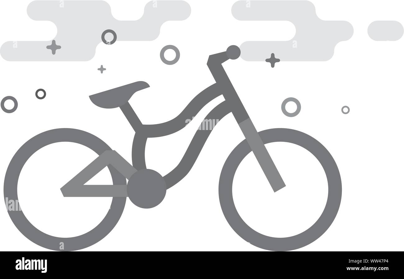 Mountain Bike - Symbol in flachen Umrissen Graustufen Stil. Vector Illustration. Stock Vektor