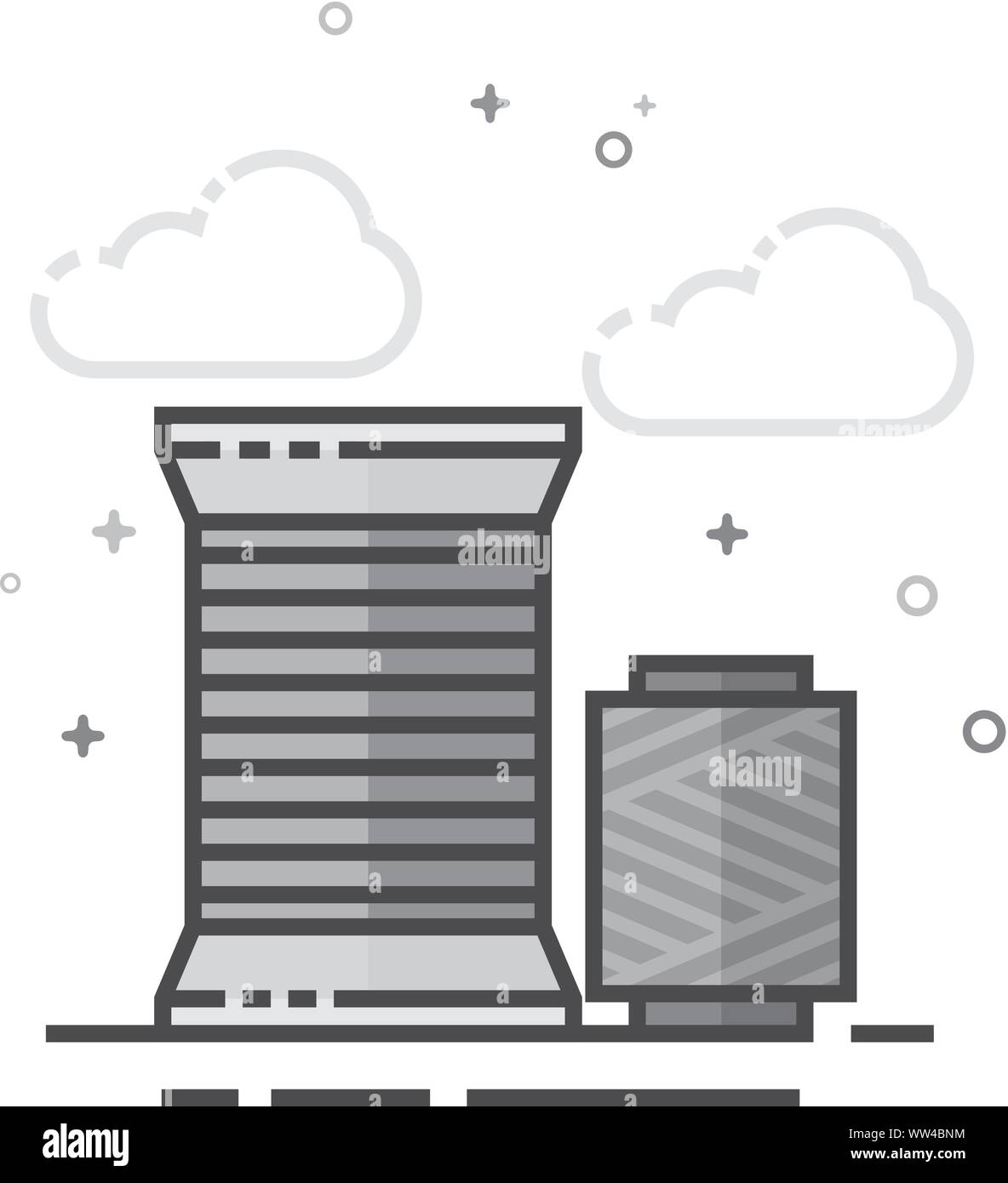 Garn Symbol in flachen Umrissen Graustufen Stil. Vector Illustration. Stock Vektor