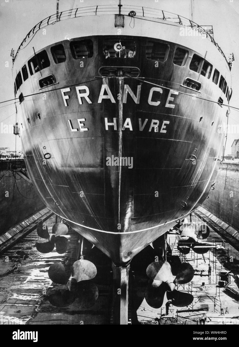 Ss Frankreich, transatlantische von der Compagnie Generale Transatlantique, CGT, Frankreich, 1961 Stockfoto