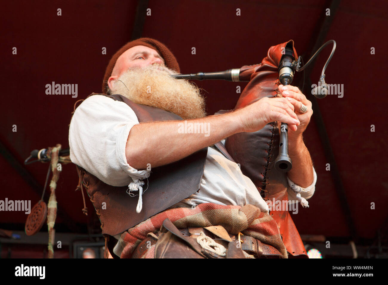 Schottische Musiker mit Dudelsack Auf dem Mittelalterfest in Hamburg Ã-jendorf Stockfoto