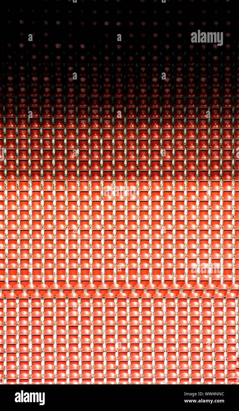Die abstrakte Fotografie von Zeilen in ein Stadion, Stockfoto