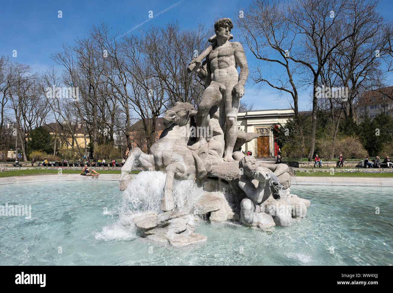 Neptunbrunnen, alter botanischer Garten, Maxvorstadt, München