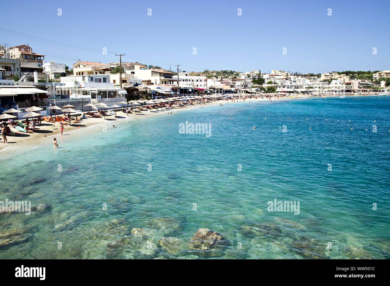 Die Strände von Agia Pelagia, Kreta, Griechenland Stockfoto