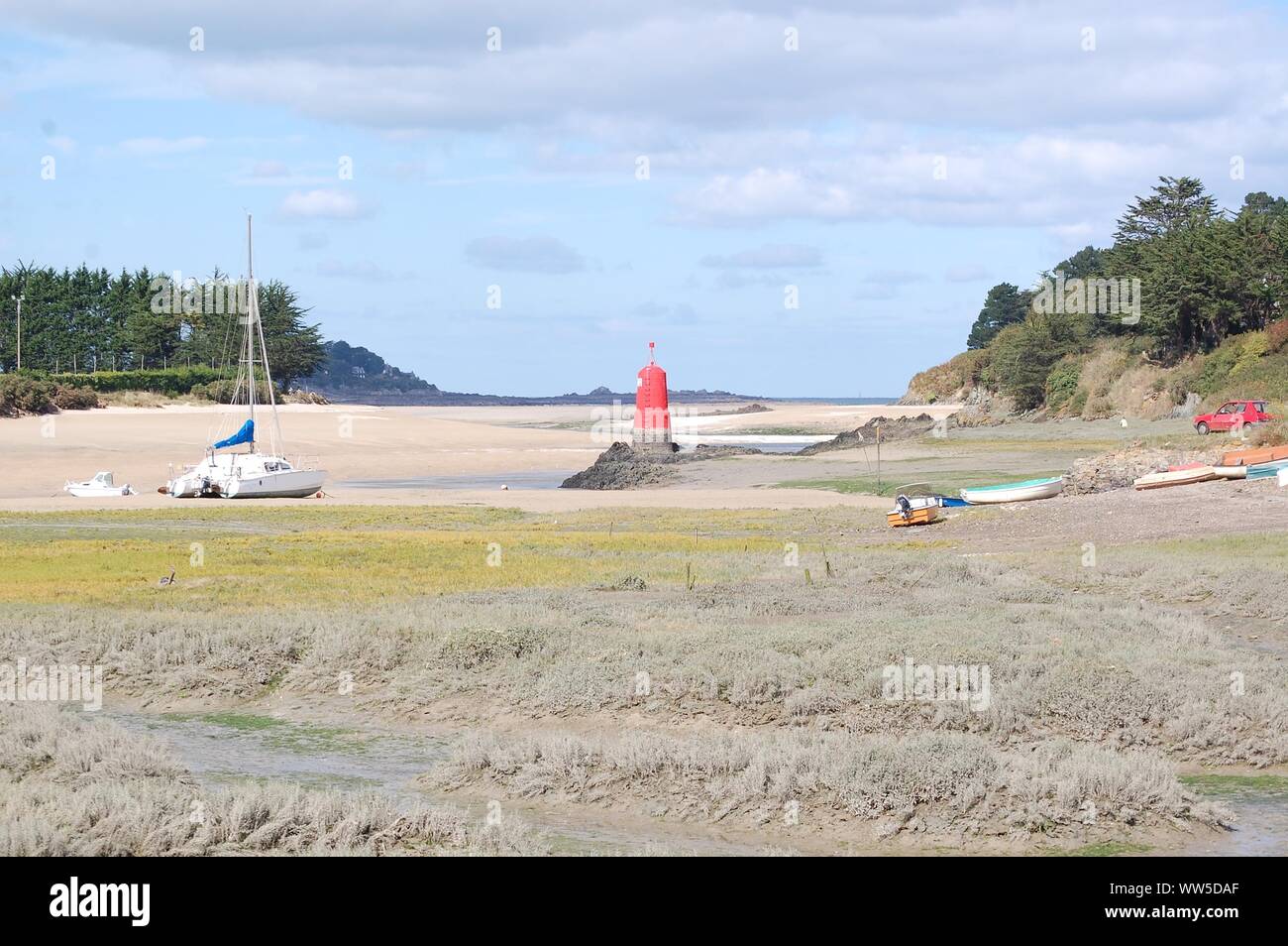 Plestin Les Greves, die Küste 250910 Stockfoto