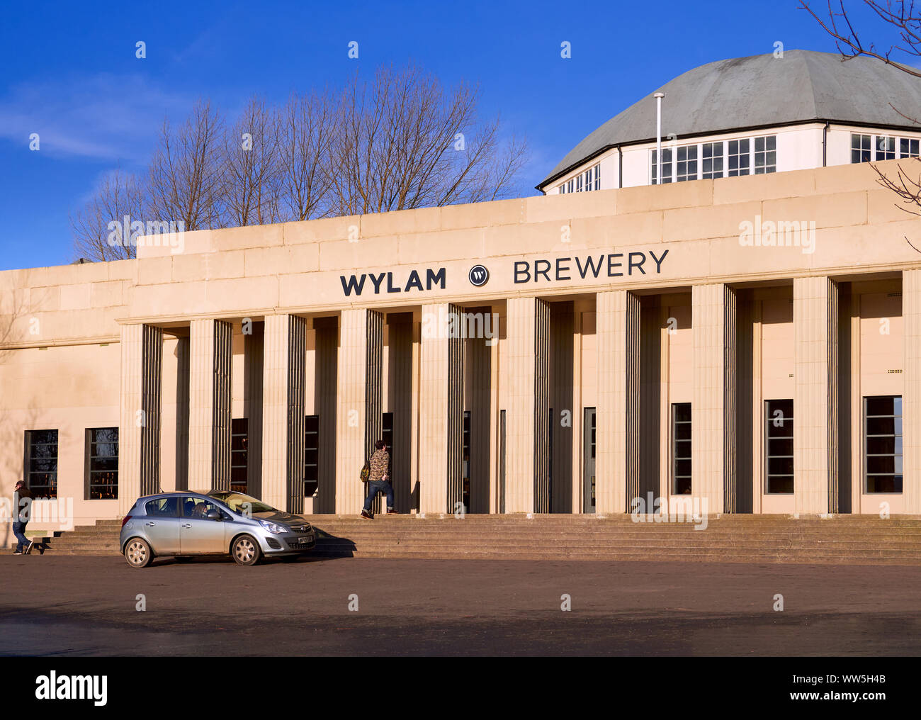 NEWCASTLE UPON TYNE, England, Großbritannien - 29 Dezember, 2016: Wylam Brauerei auf Newcastle's Town Moor Stockfoto