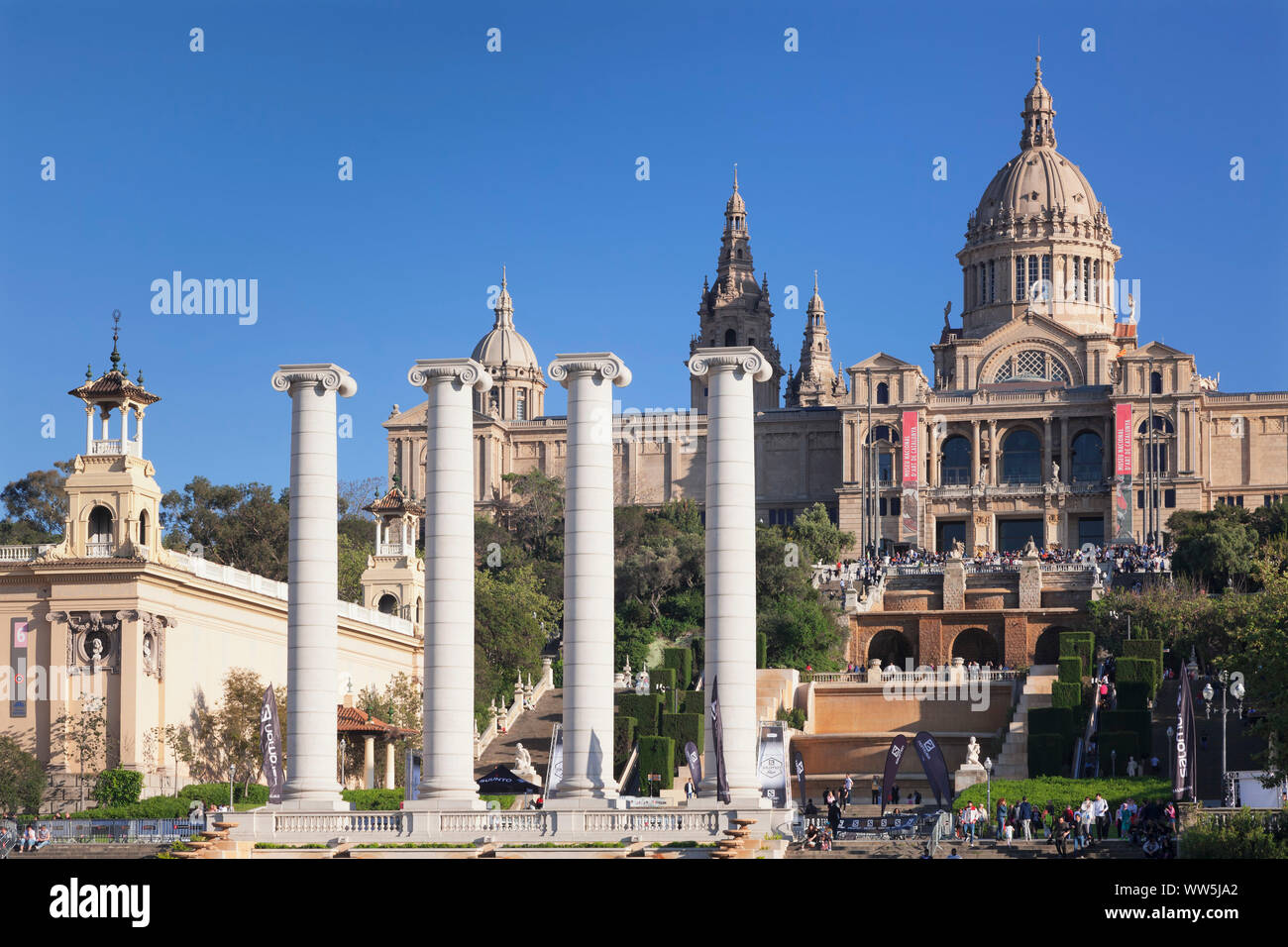 Palau Nacional/Museu Nacional d'Art de Catalunya, Montjuic, Barcelona, Katalonien, Spanien Stockfoto