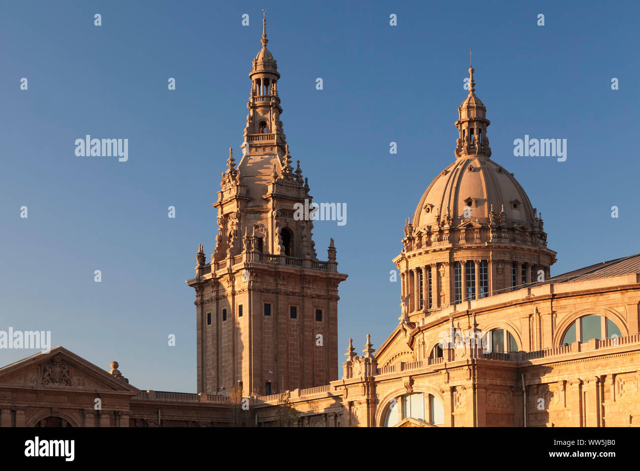Palau Nacional/Museu Nacional d'Art de Catalunya, Montjuic, Barcelona, Katalonien, Spanien Stockfoto