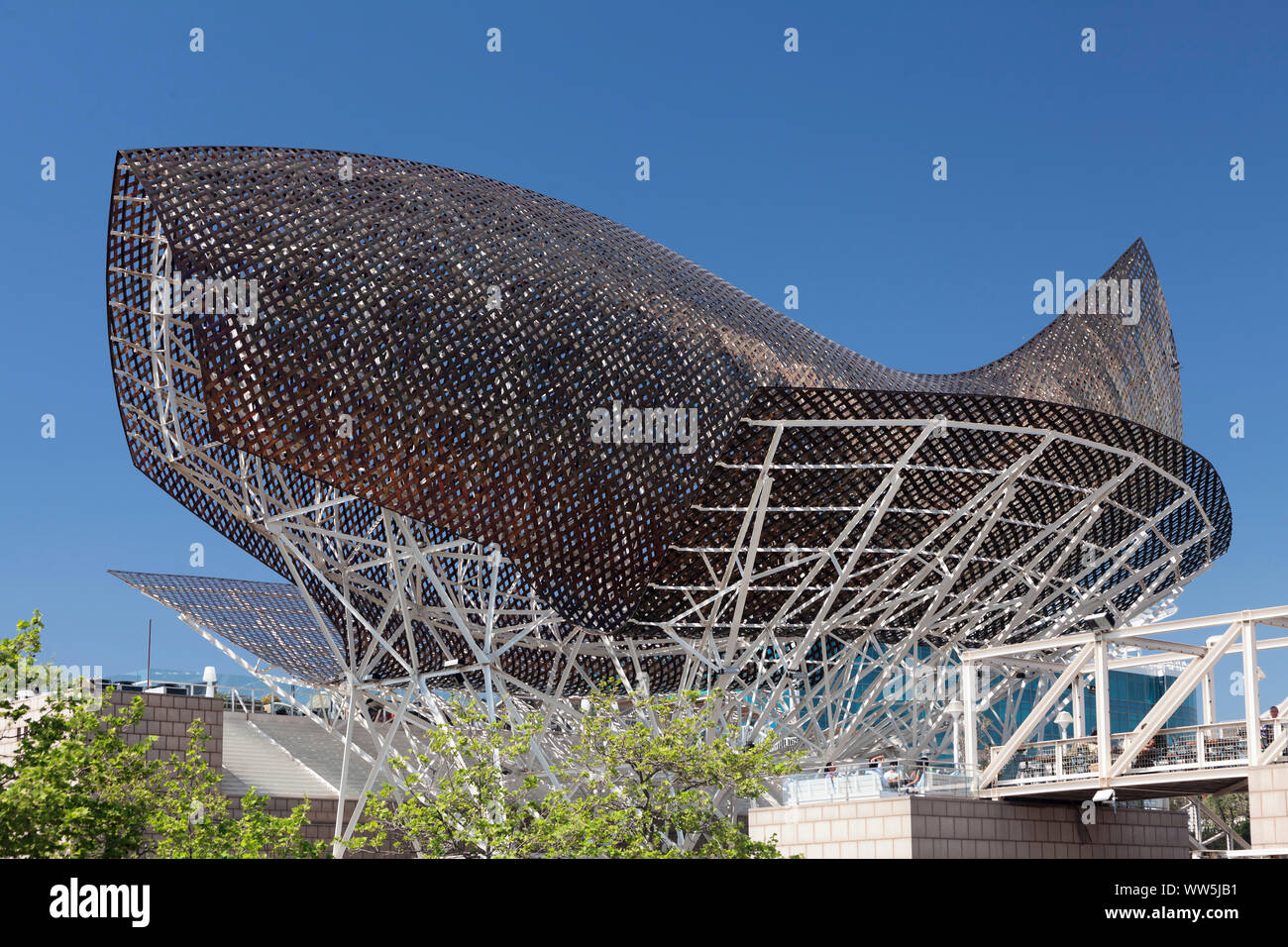 Peix, Fisch Skulptur von Frank Owen Gehry, Port Olimpic, Barcelona, Katalonien, Spanien Stockfoto