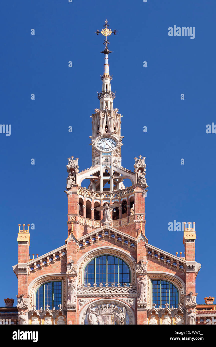 Hospital de la Santa Creu i Sant Pau, Architekt Llui Domenech i Montaner, UNESCO Weltkulturerbe, Modernismus, Eixample, Barcelona, Katalonien, Spanien Stockfoto