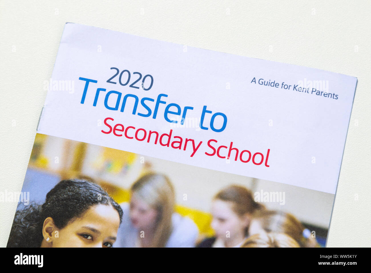 Ein Leitfaden für Eltern Transfer zu einer weiterführenden Schule, Kent, Großbritannien Stockfoto