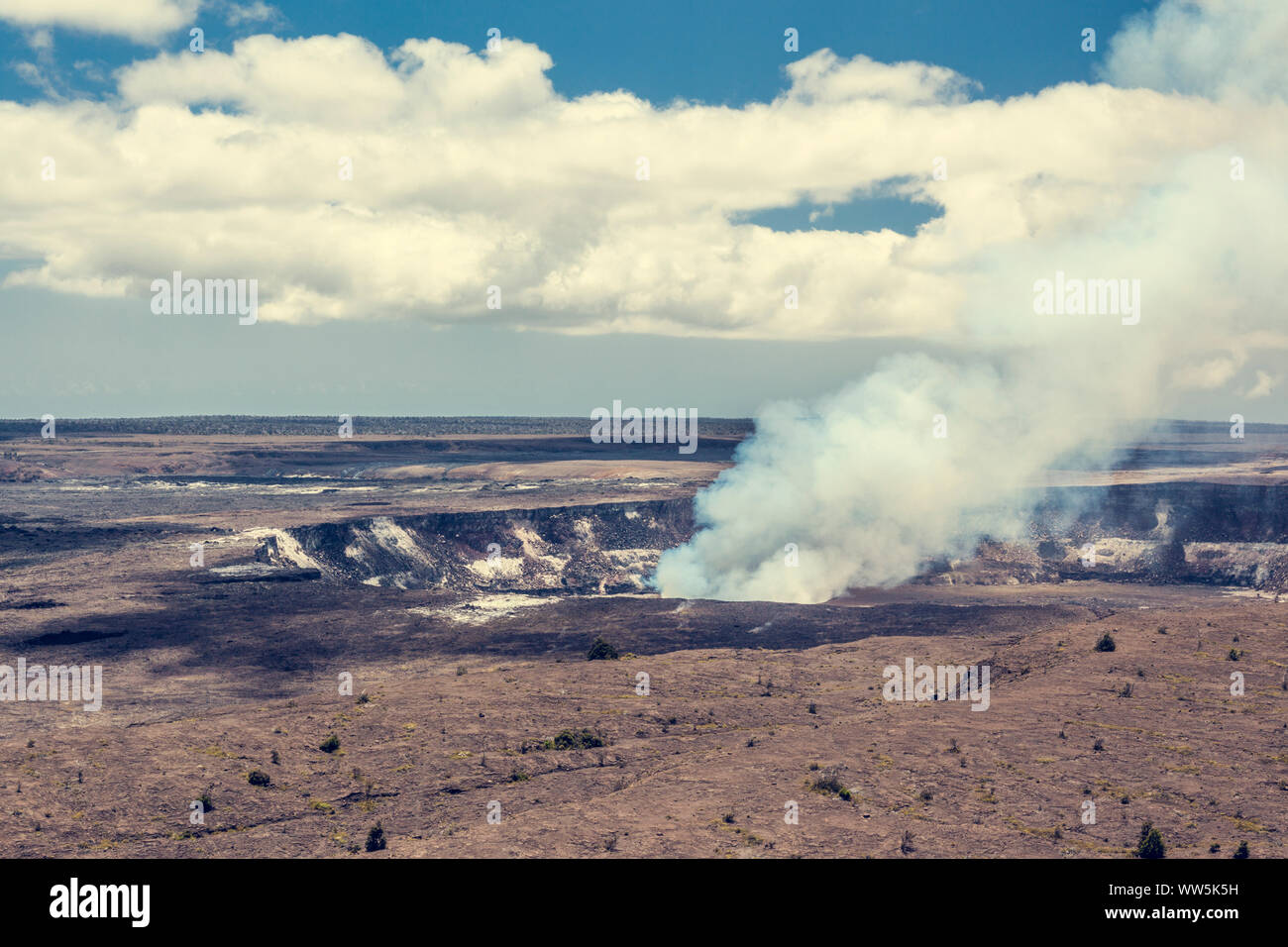 Aktiven Krater, Volcanoes National Park, Big Island, Hawaii, USA Stockfoto