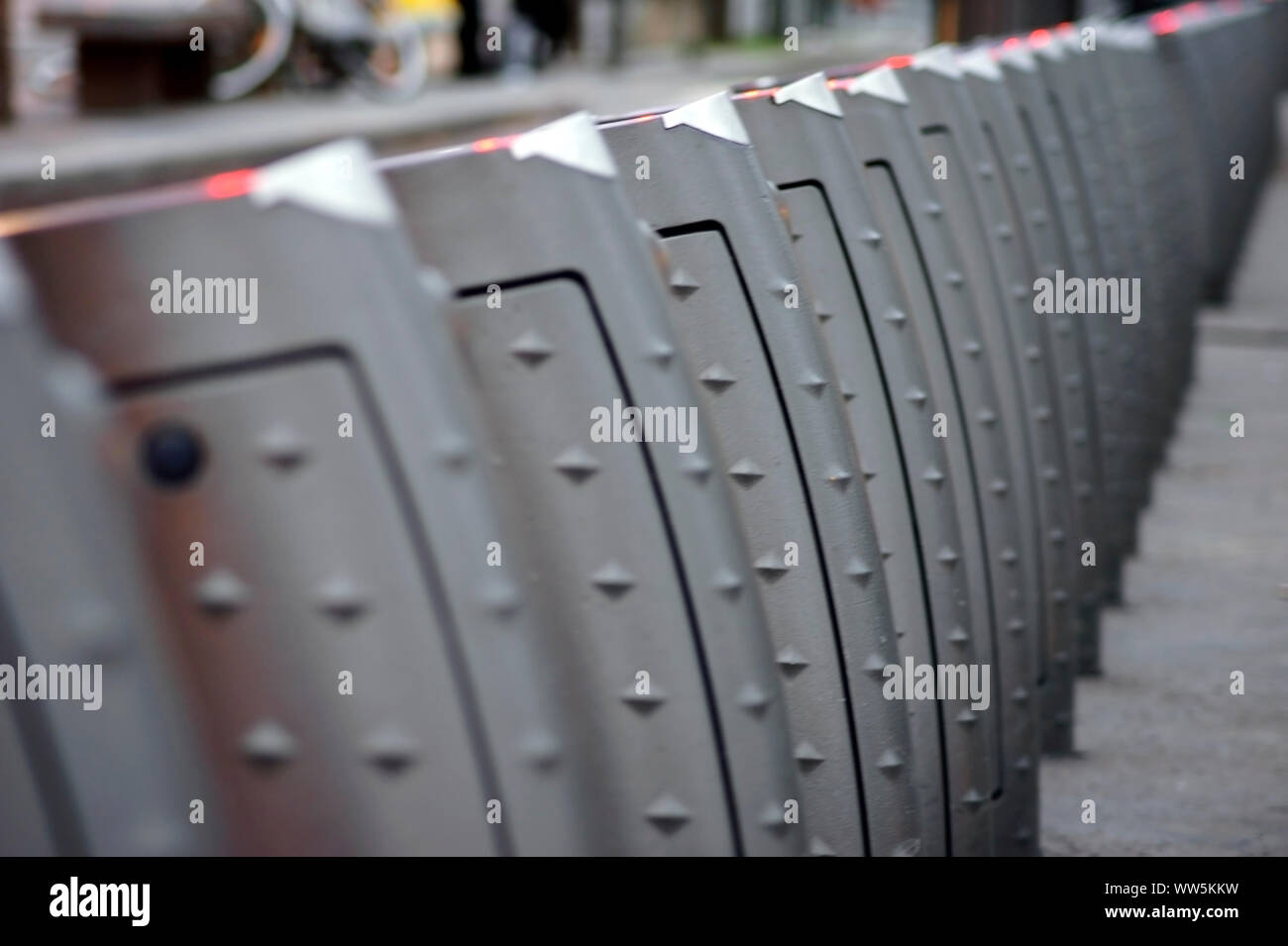 Nahaufnahme einer Velib System für Fahrradverleih in Paris, Stockfoto