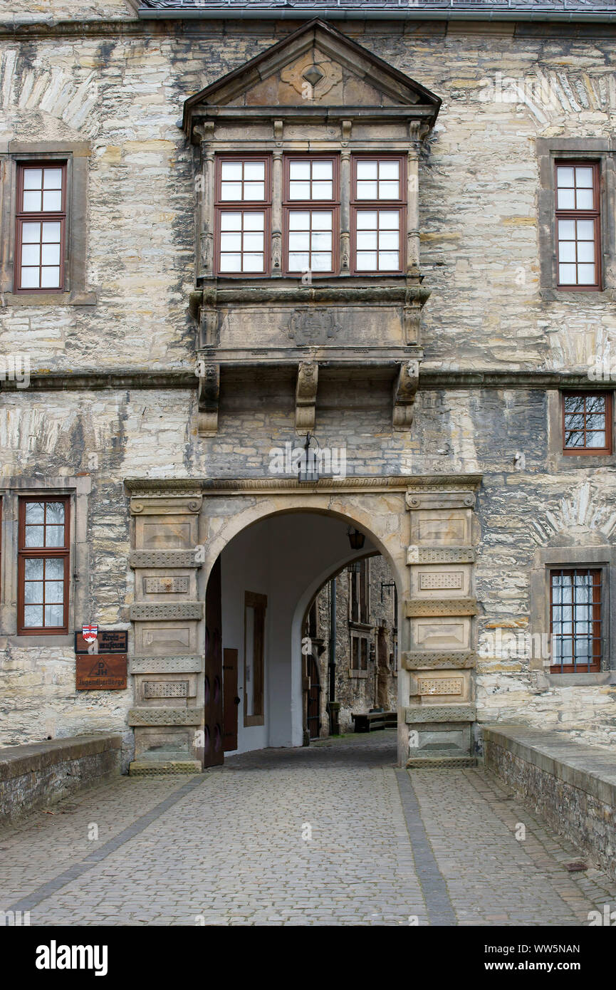 Der Eingang der Wewelsburg über eine Brücke in BÃ¼ren, Stockfoto