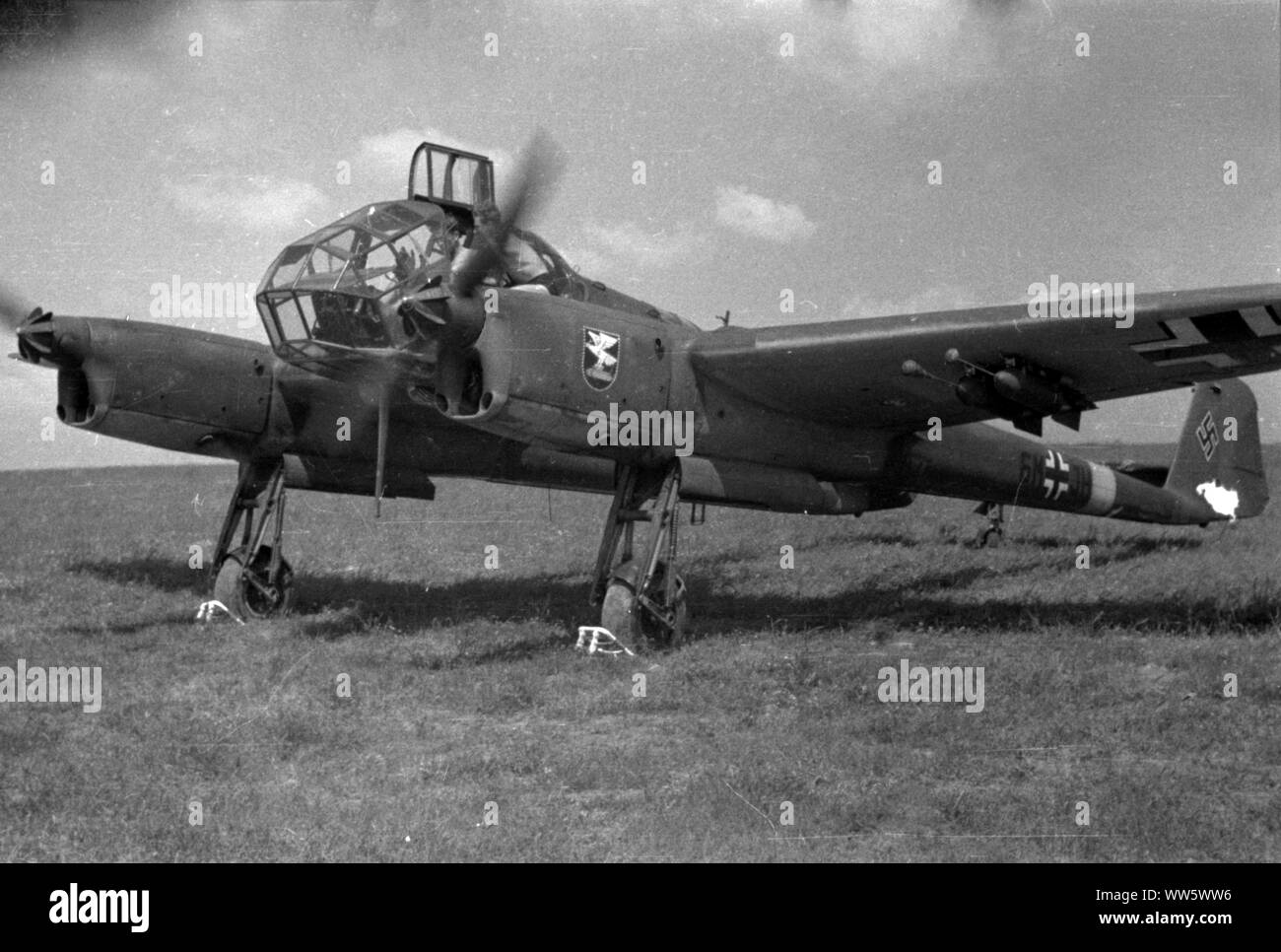 Wehrmacht Luftwaffe Nahaufklärungsflugzeug Focke-Wulf Fw 189 Uhu-Luftwaffe in der Nähe Aufklärer Focke-Wulf Fw 189 Uhu Stockfoto