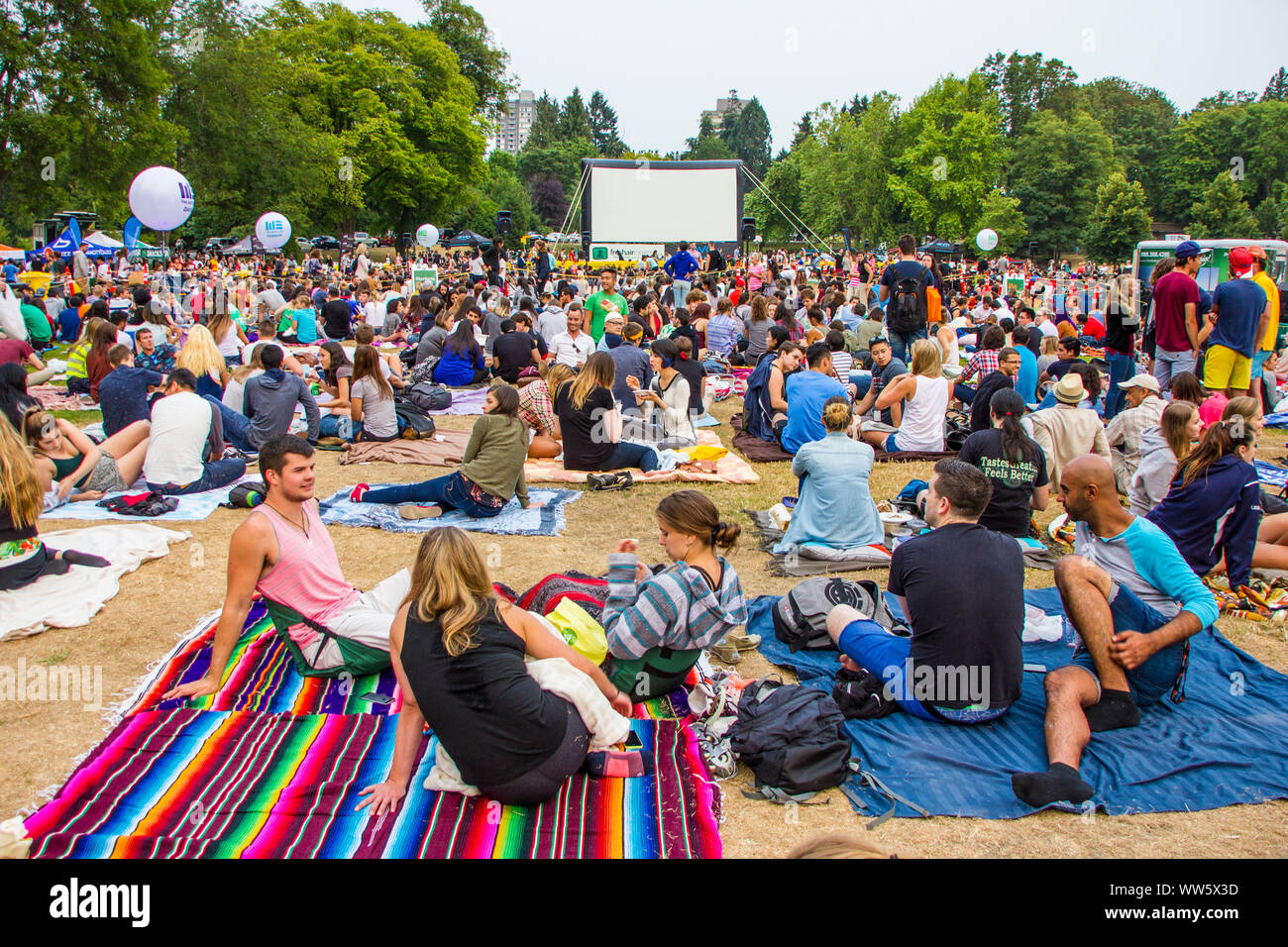 Open-air-Kino in Vancouver Stockfoto