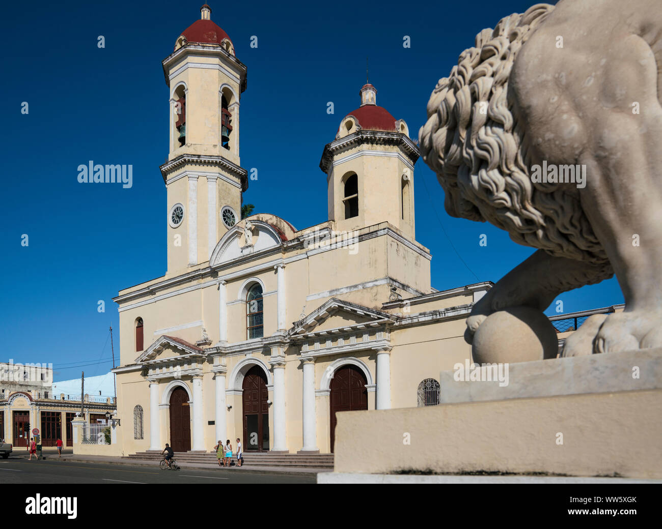 Catedral de la ConcepciÃ³n PurÃ-sima, Parque MartÃ-, Kathedrale in Cienfuegos, Kuba, der Kathedrale von der Unbefleckten Empfängnis Stockfoto